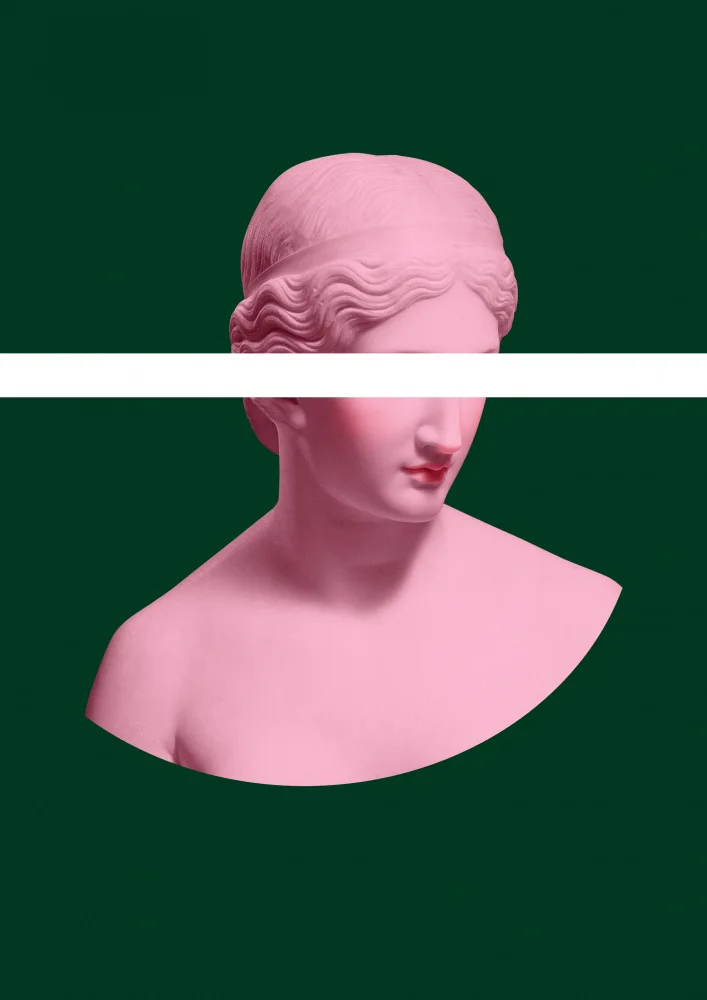 Art, Digital Grace: Pink and Green Artemis