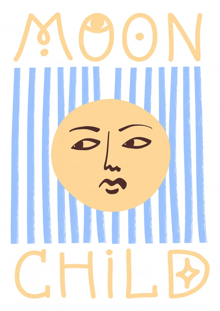 Art, Digital Grace: Striped Moon Child