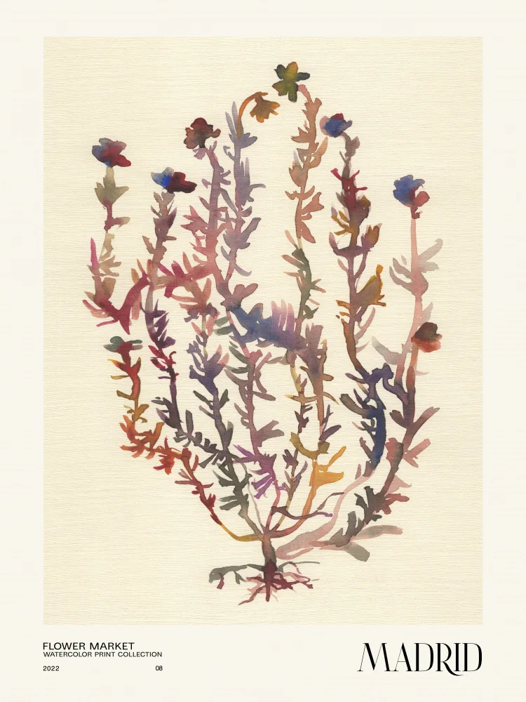 NKTN: Watercolor print collection. Flower market - Madrid