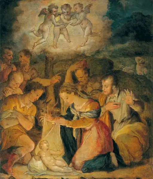 Vasari, Giorgio: La natividad con la adoración de los pastores