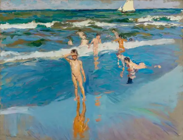 Sorolla y Bastida, Joaquin: Children in the Sea, Valencia beach