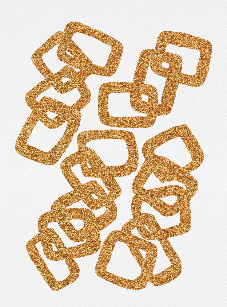 Channell, Michele: Copper Glitter Rectangle Chain