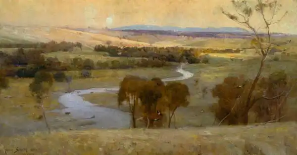 Streeton, Arthur: Still glides the stream, and shall for ever glide