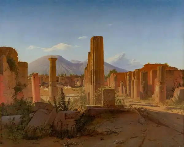 Købke, Christen: The Forum, Pompeii, with Vesuvius in the Distance