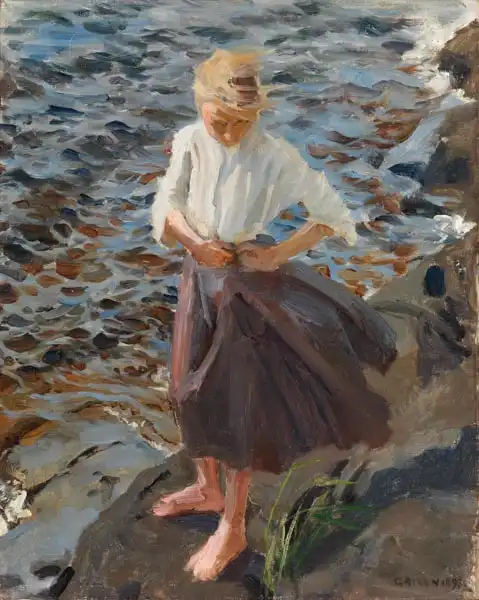 Gallen-Kallela, Akseli : Une fille debout dans le vent