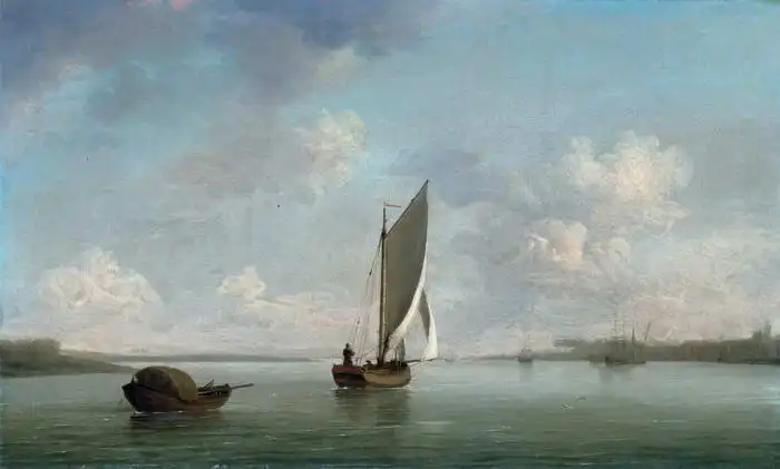 Brooking, Charles: Under sail in a light breeze