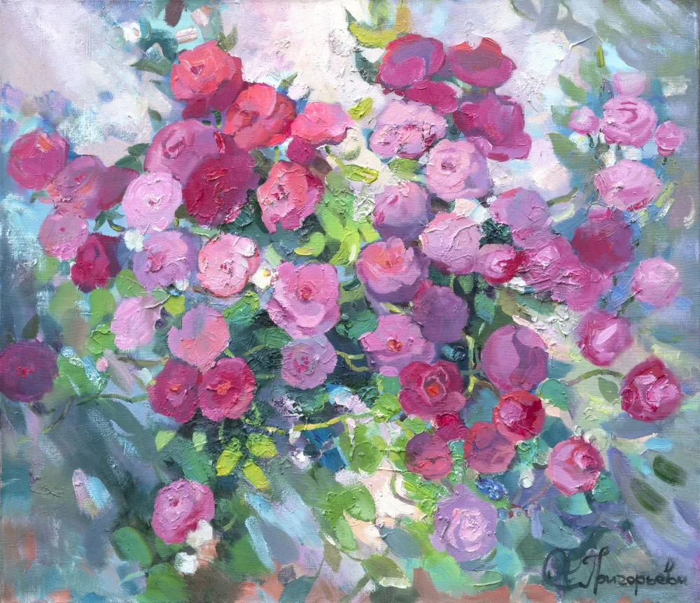Grygorieva, Anastasiia: Pink Flowerbed
