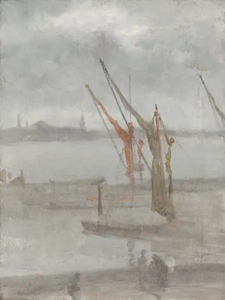Whistler, J. M.: Gris y plata: Chelsea Wharf