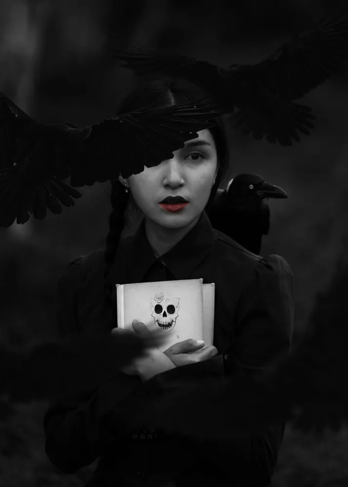 Barizi, Al: Girl Raven Black and White