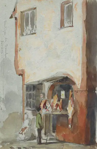 Whistler, J. M.: Boutique de Boucher: La carnicería