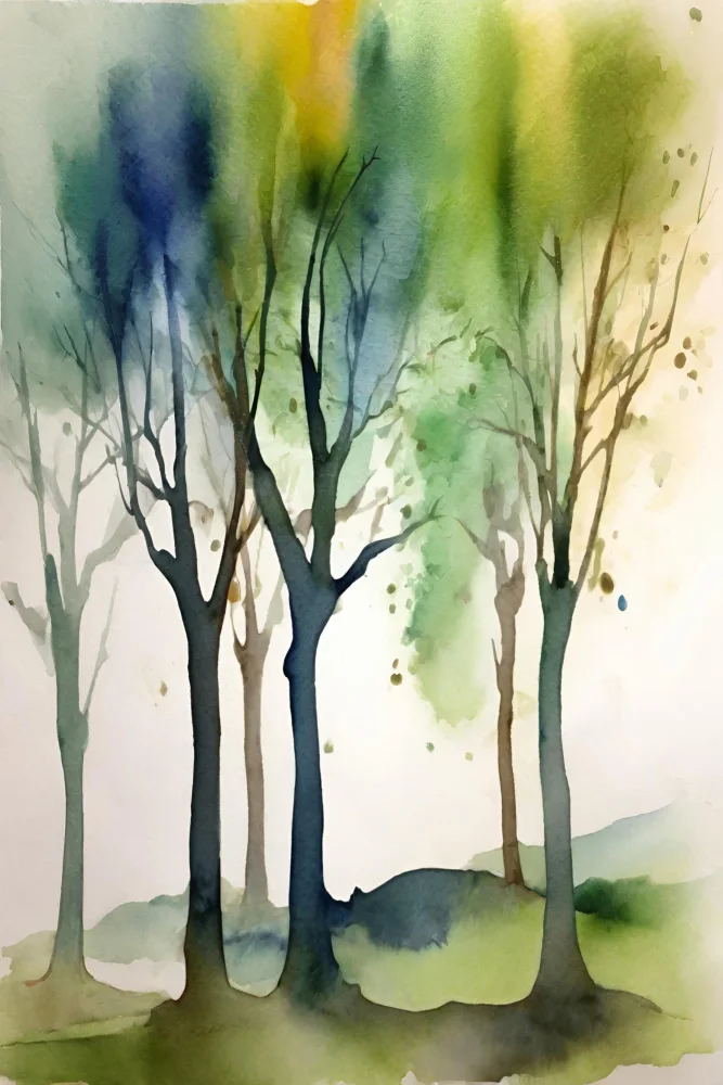 Moss, Ann Sally: Alberi ad acquerello 1