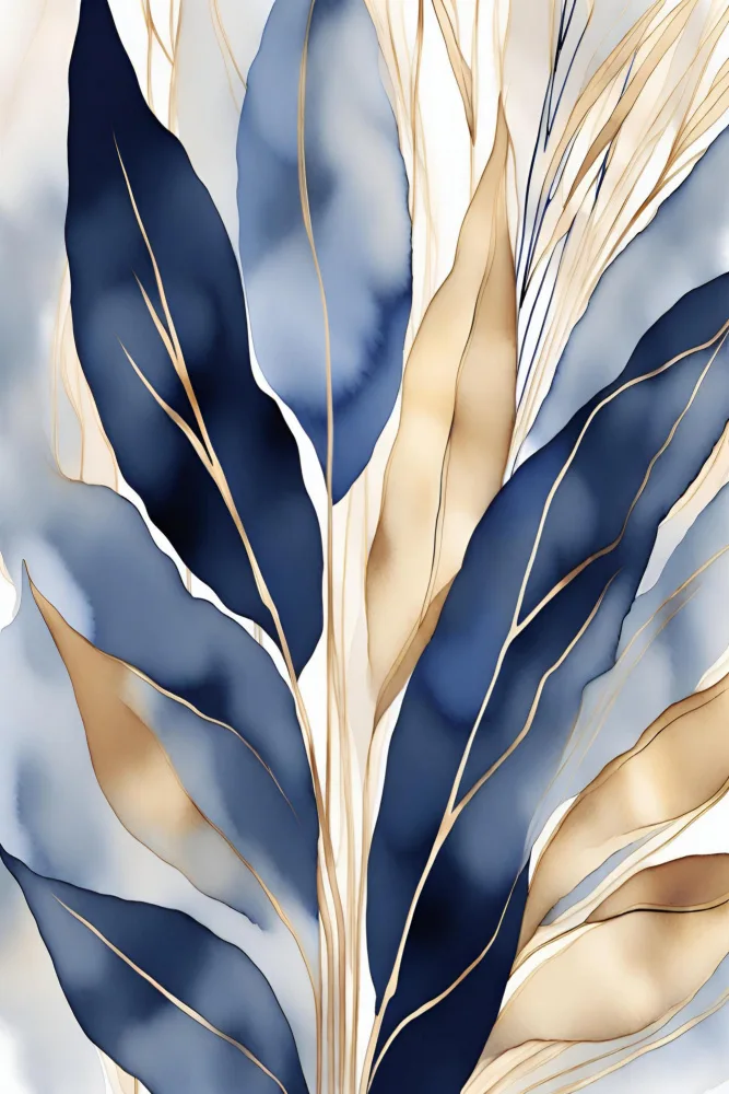 Moss, Ann Sally: Leaves In Blue 1