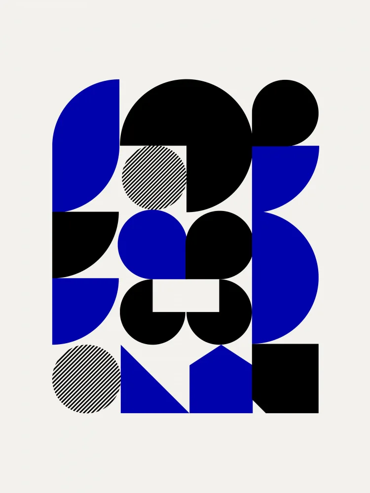 Dean, Little: Formes géométriques bleues et noires