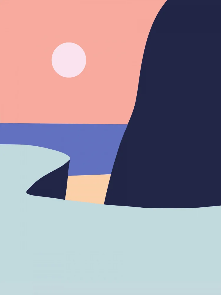Dean, Little: Vue minimaliste sur la plage au coucher du soleil
