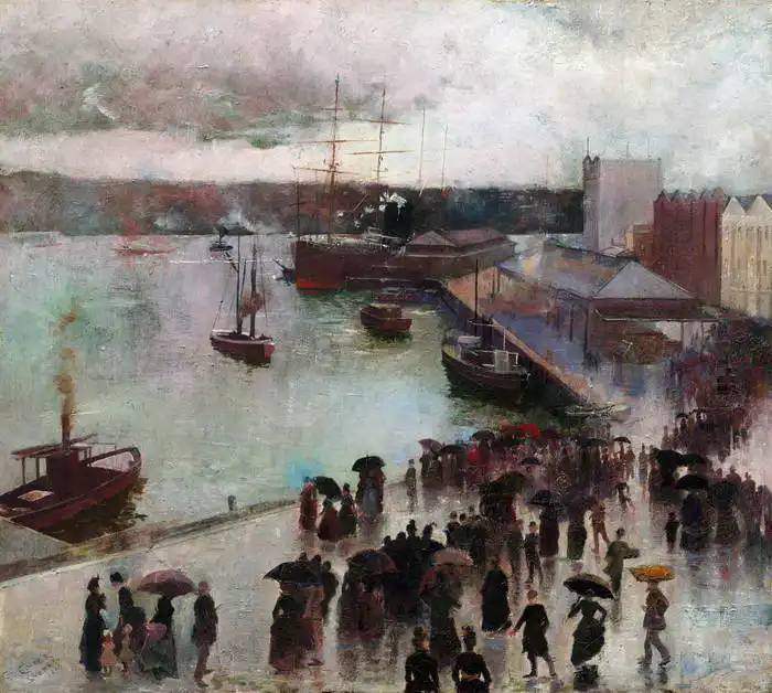 Conder, Charles: Departure of the Orient, Circular Quay