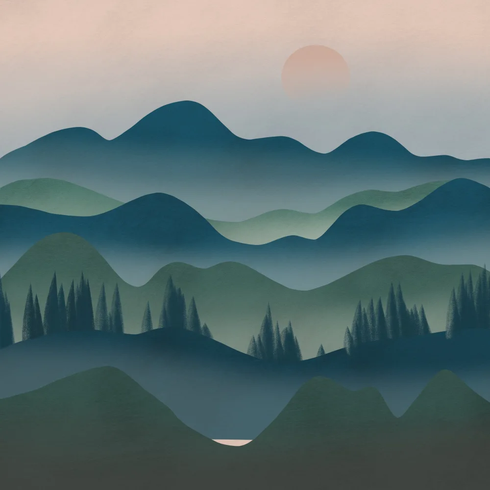 Dean, Little: Chaîne De Montagnes Au Crépuscule