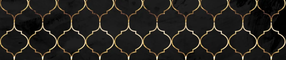 Manovski, Sarah: Moroccan wall mural black gold