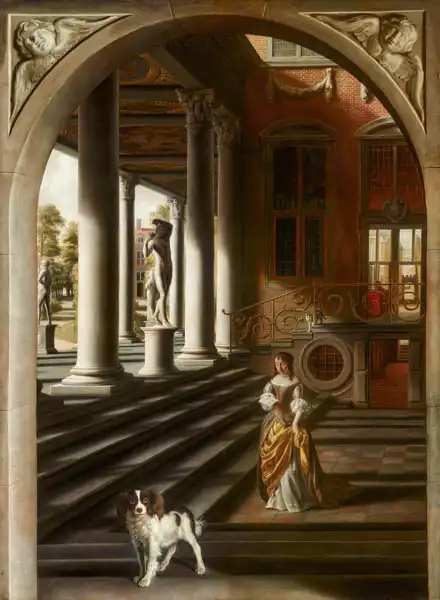 Hoogstraten, Samuel van: Perspective View with a Woman Reading a Letter
