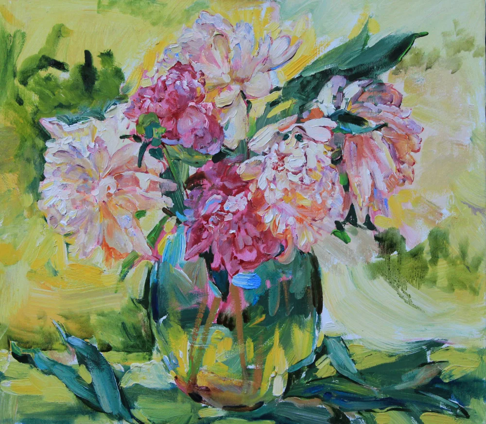 Kutsachenko, Andrii: Peonies in a vase
