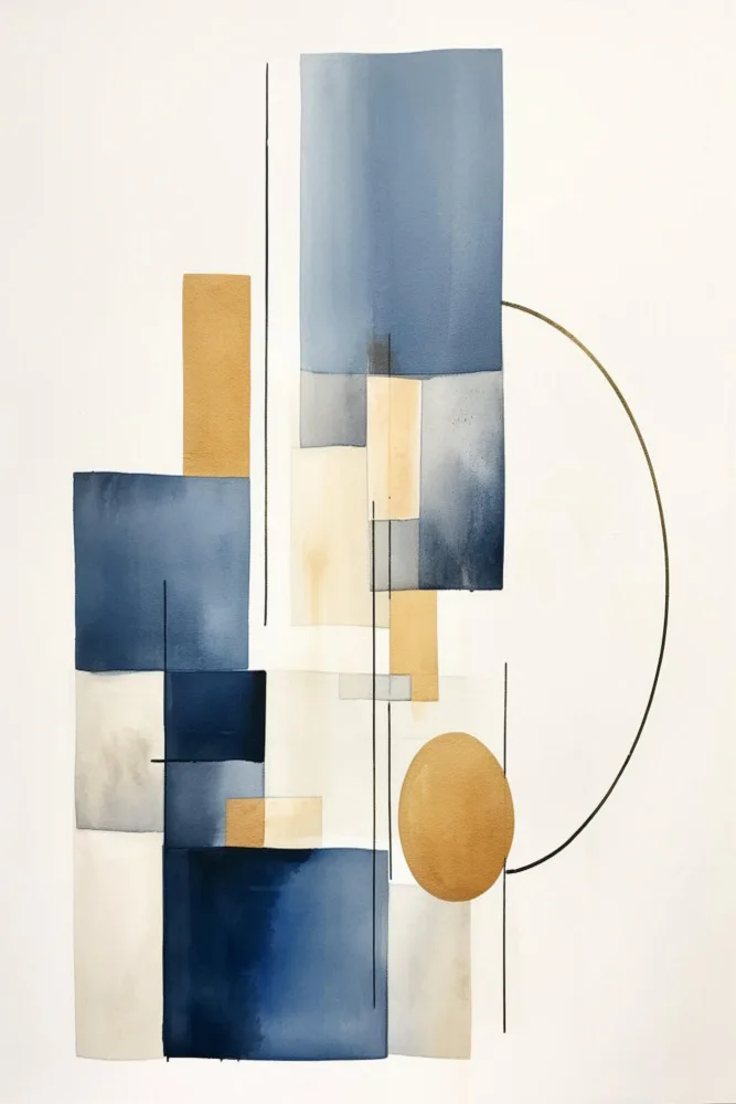 Moss, Ann Sally: Blue Geometric 2