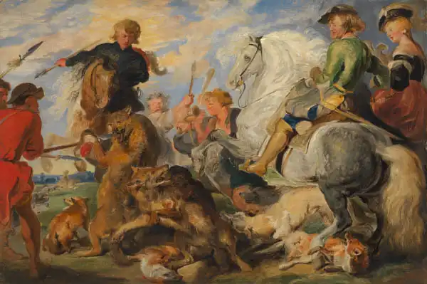Landseer, Edwin: Copy after Rubens Wolf and Fox Hunt