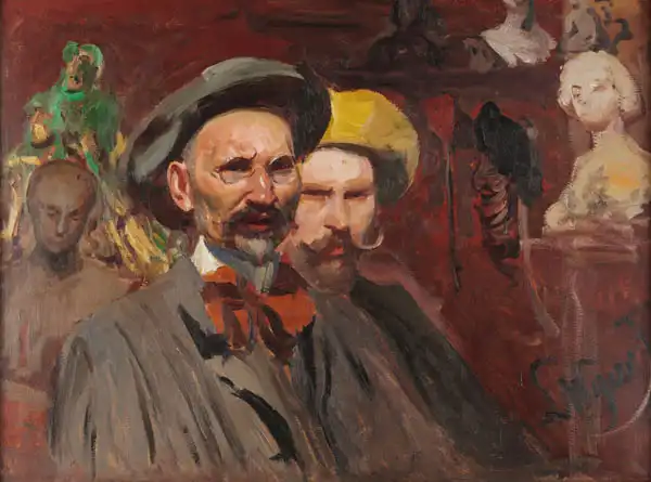 Wyczółkowski, Leon: Self-portrait with Konstanty Laszczka