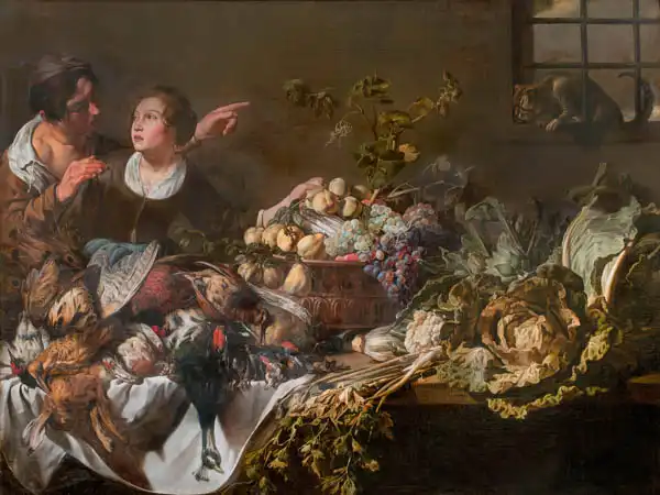 Utrecht, Adriaen van: Kitchen still life with game, fruit and vegetables