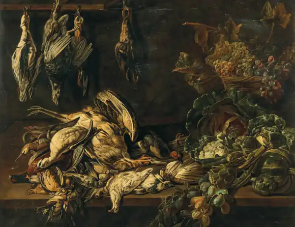 Utrecht, Adriaen van: Pantry with game, fruits and vegetables