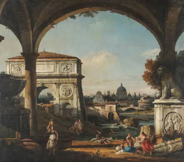 Bellotto, Bernardo: Roman Caprice with triumphal Arch