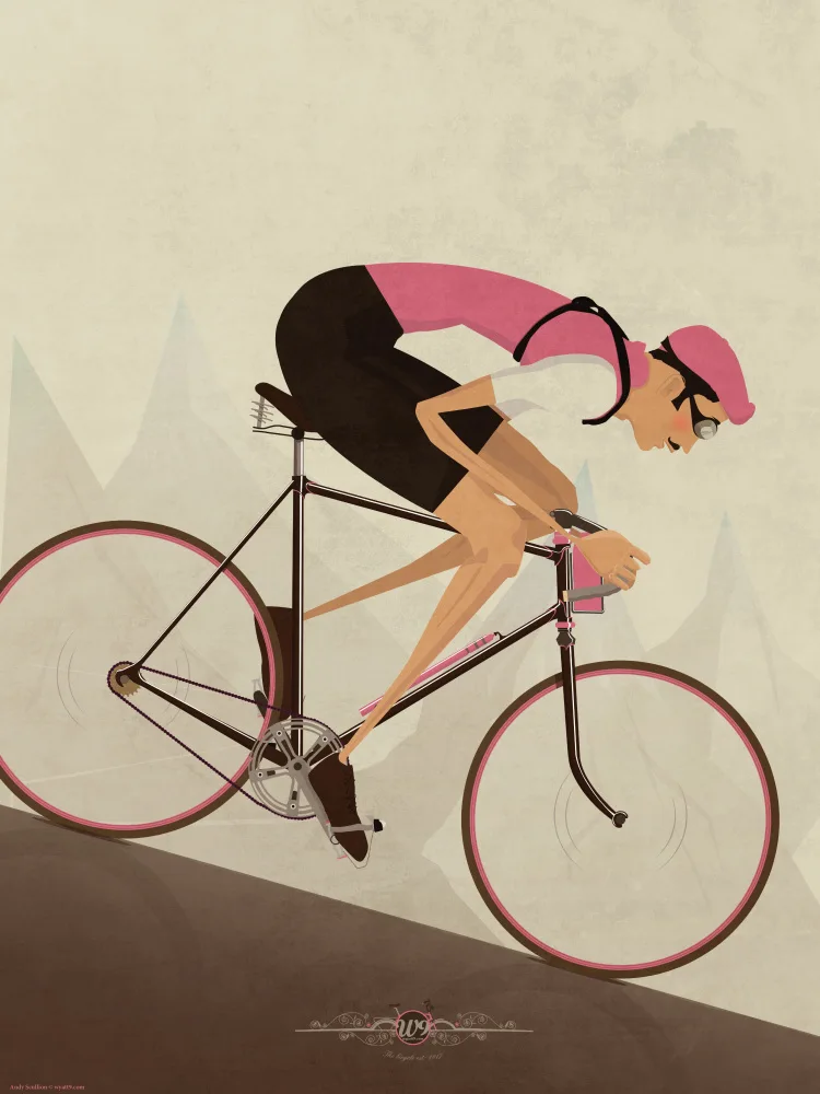 9, Wyatt: Vintager Downhill-Radfahrer auf dem Fahrrad