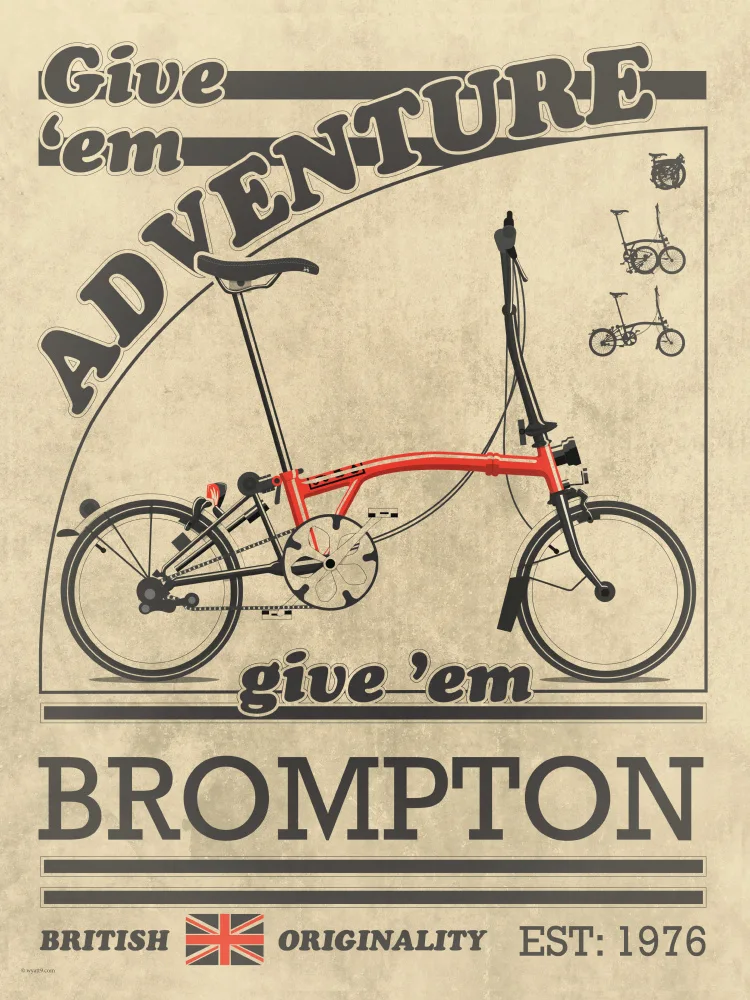 9, Wyatt: Brompton Bicycle Vintage Style Advert