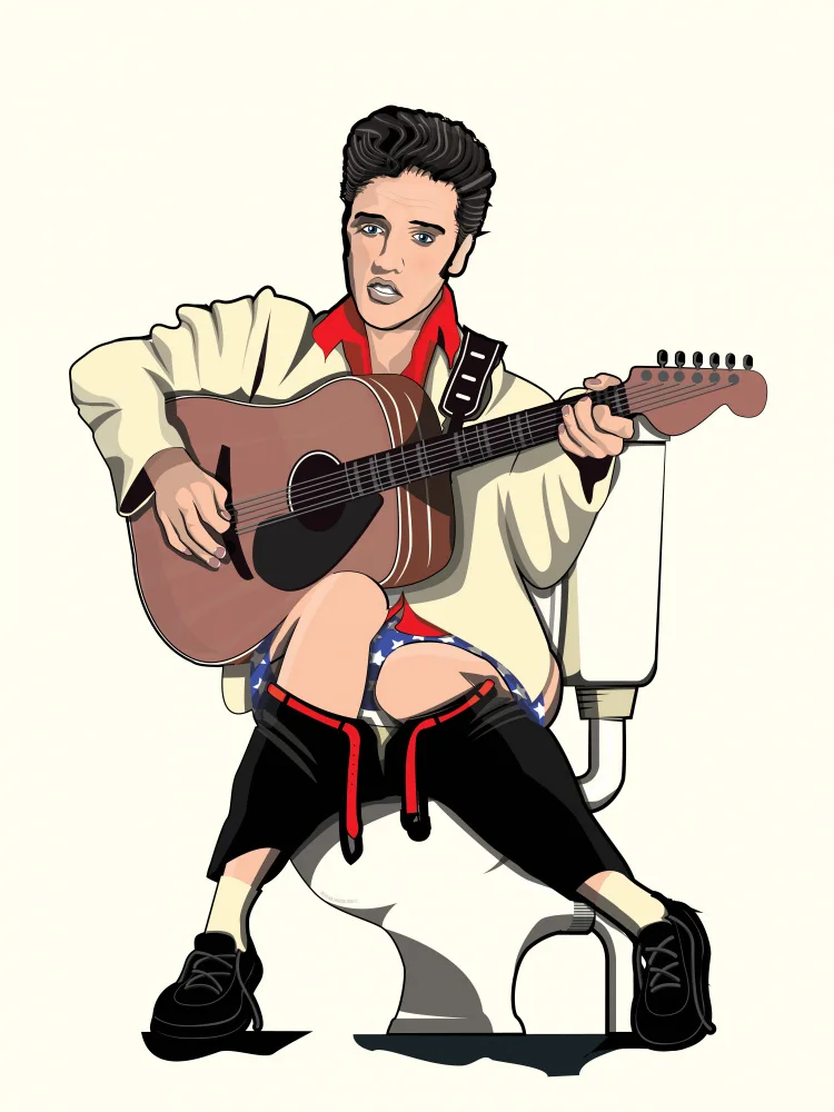 Washroom, The In: Elvis sur les toilettes