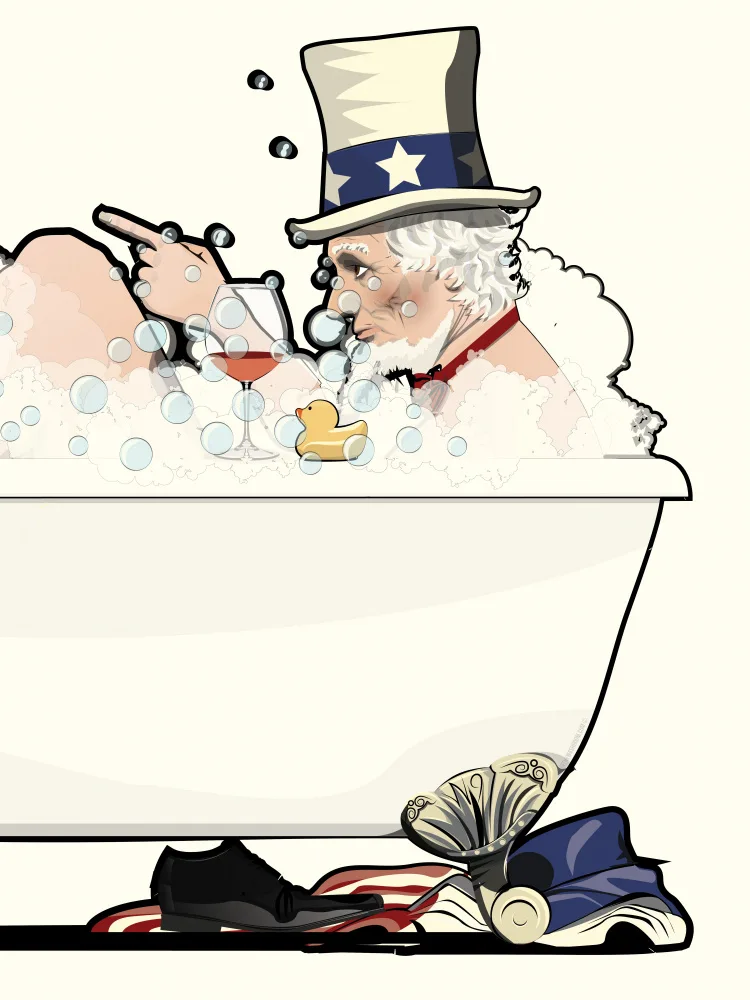 Washroom, The In: Uncle Sam In the Bath