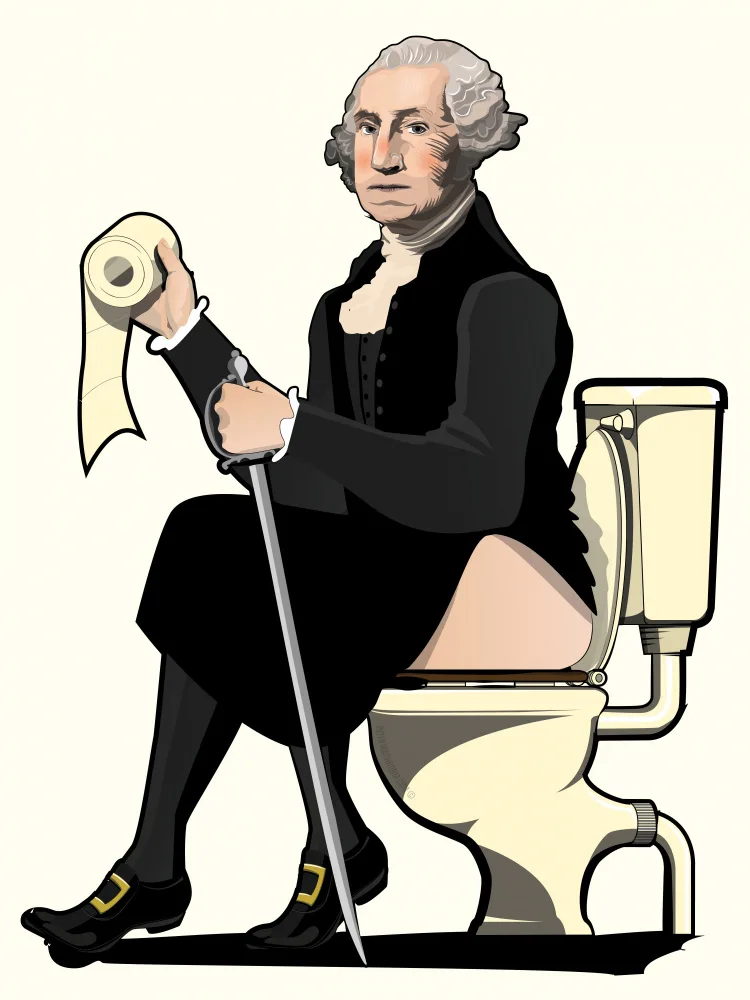 Washroom, The In: George Washington On the Toilet