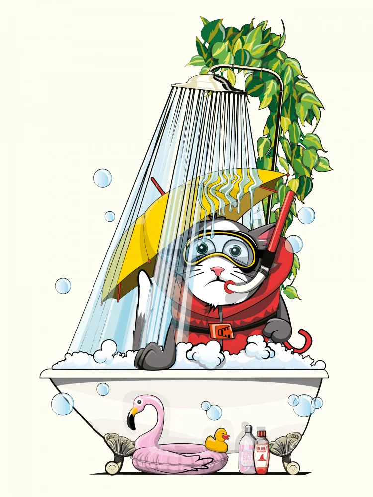 Washroom, The In: Cat In the Shower
