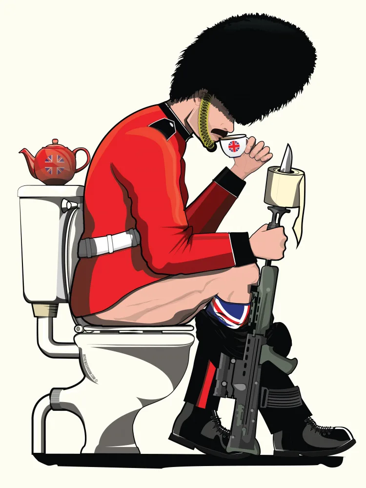 Washroom, The In: Soldat britannique sur les toilettes