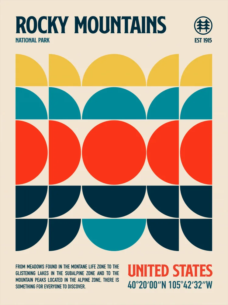 Retrodrome: Rocky Mountains National Park Travel Poster