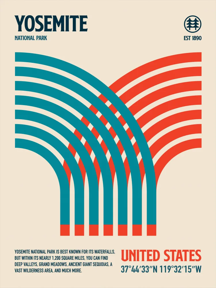 Retrodrome: Poster di viaggio del Parco Nazionale Yosemite
