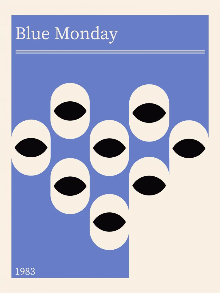 Retrodrome: Bleu lundi abstrait rétro