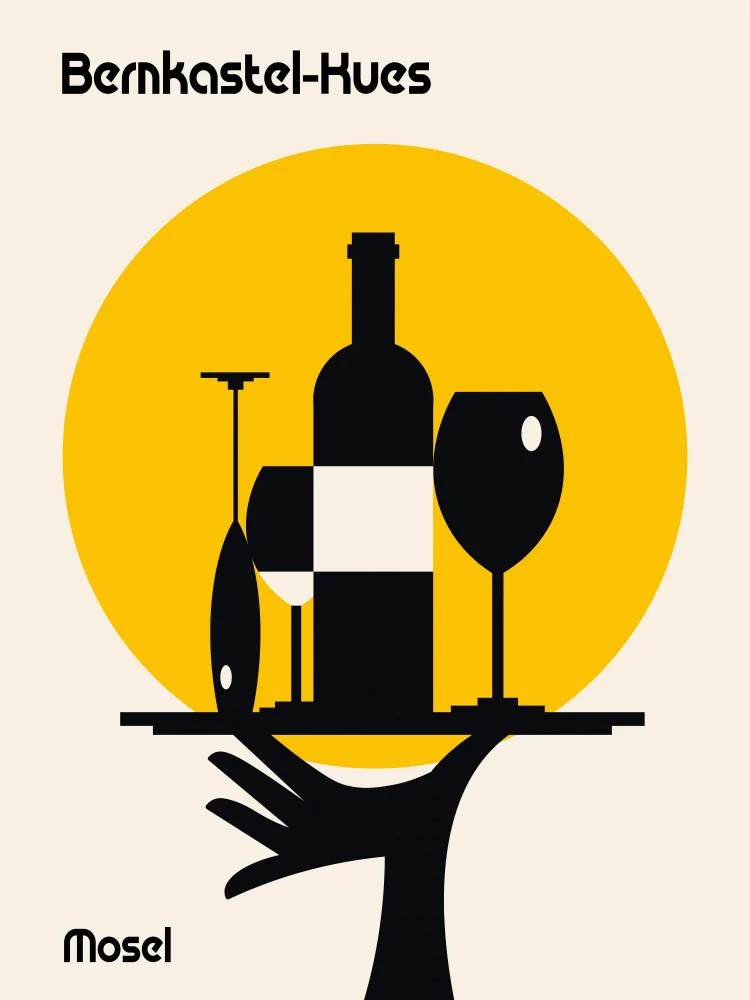 Retrodrome: Stampa minimalista del vino della Mosella