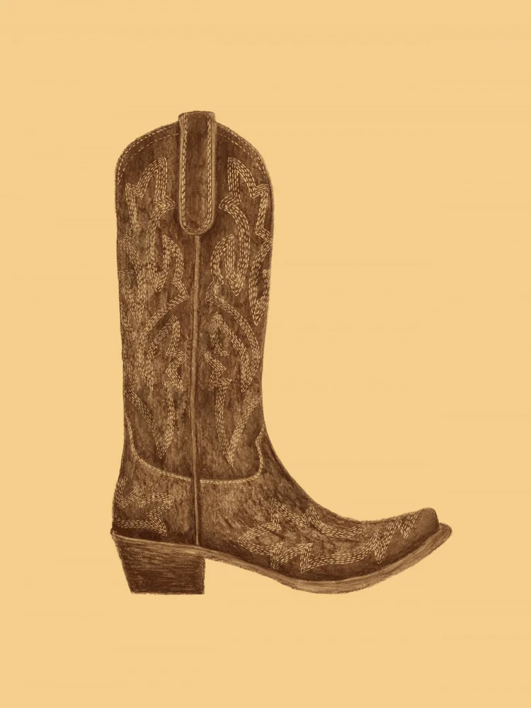 Yeehaw, Can Anyone: Brown Cowgirl Boot