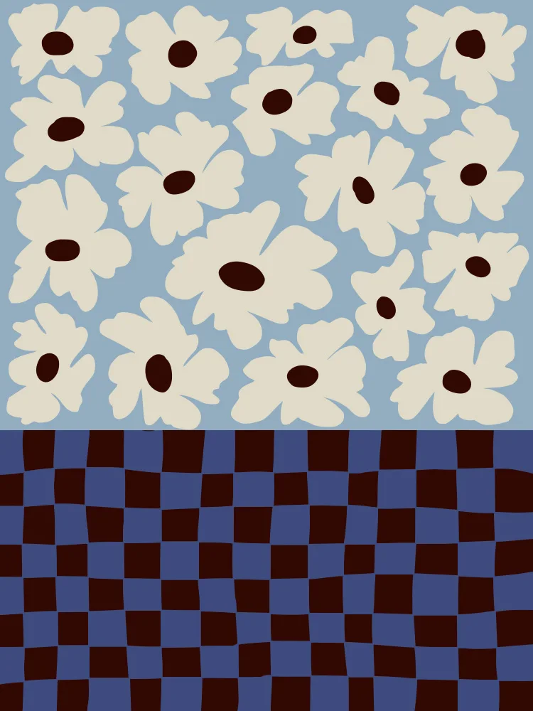 Studio, Art Miho: Flowers_checkerboard
