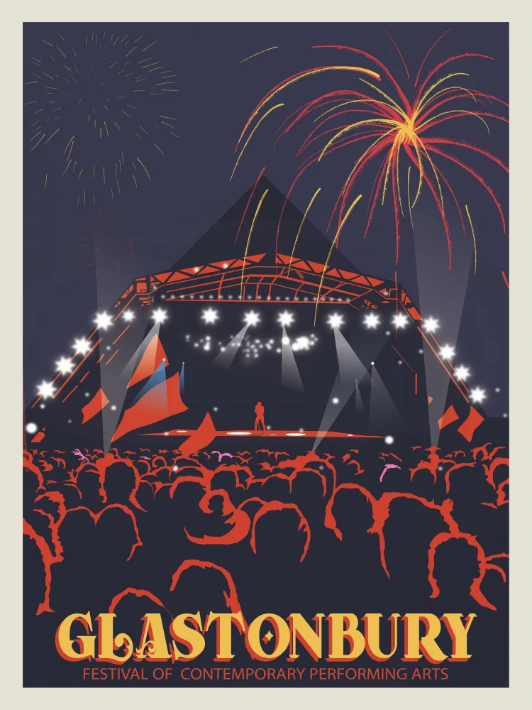 Retrodrome: Glastonbury Festival Print