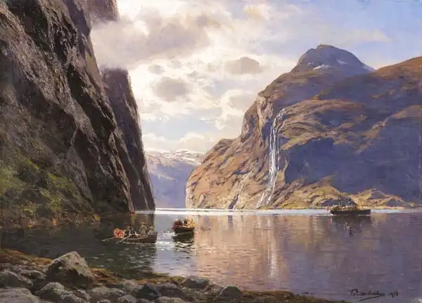 Karl Paul Themistocles: The seven sisters at the Geirangerfjord