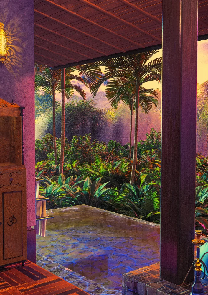CosmoZach: Rainforest Infinity Pool Art Print (a1)