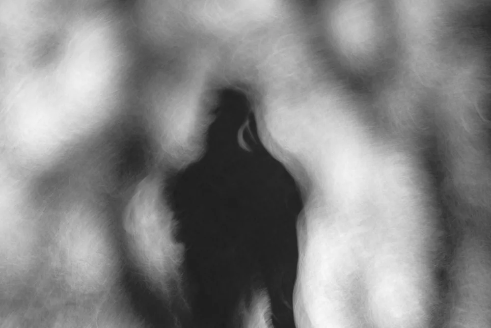 Imaginative: Self portrait in black and white