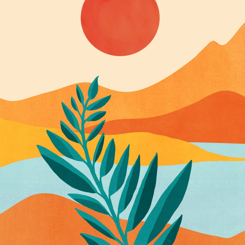 Gallagher, Kristian: Mountain Sunset 3 Sq