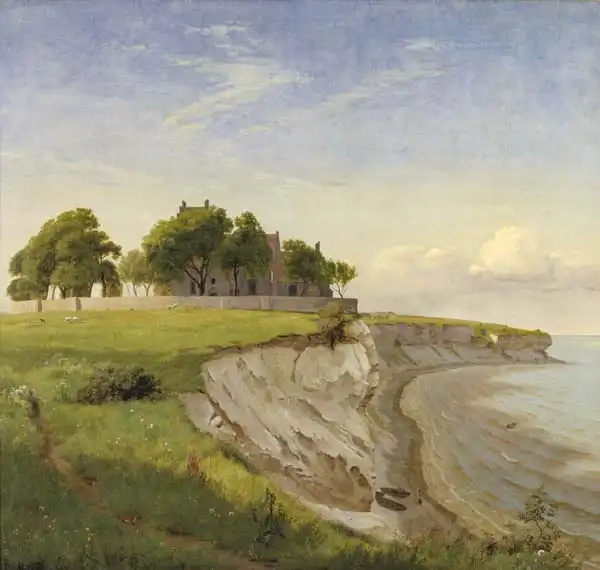 Skovgaard, Peter Christian: Højerup Church on the Cliffs of Stevns, Zealand
