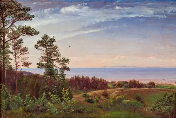 Skovgaard, Peter Christian: View from the North Coast of Zealand across the Kattegat with Kullen in the Background