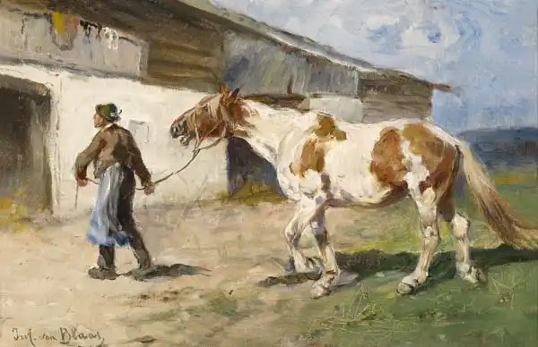 Blaas, Julius von,: On the way home
